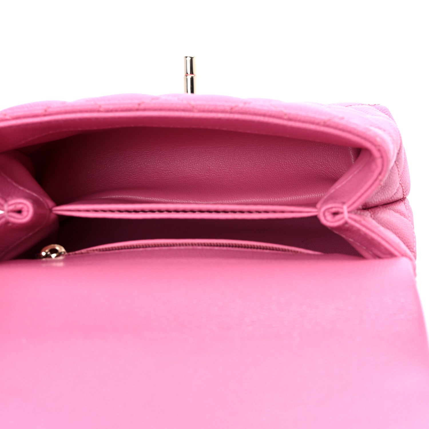 Chanel Caviar Quilted Lizard Embossed Extra Mini Coco Handle Flap Pink 5 of 7