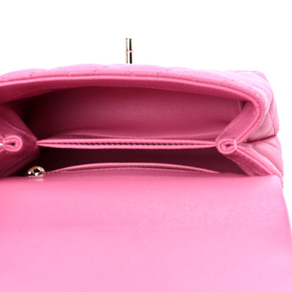 Chanel Caviar Quilted Lizard Embossed Extra Mini Coco Handle Flap Pink 5 of 7