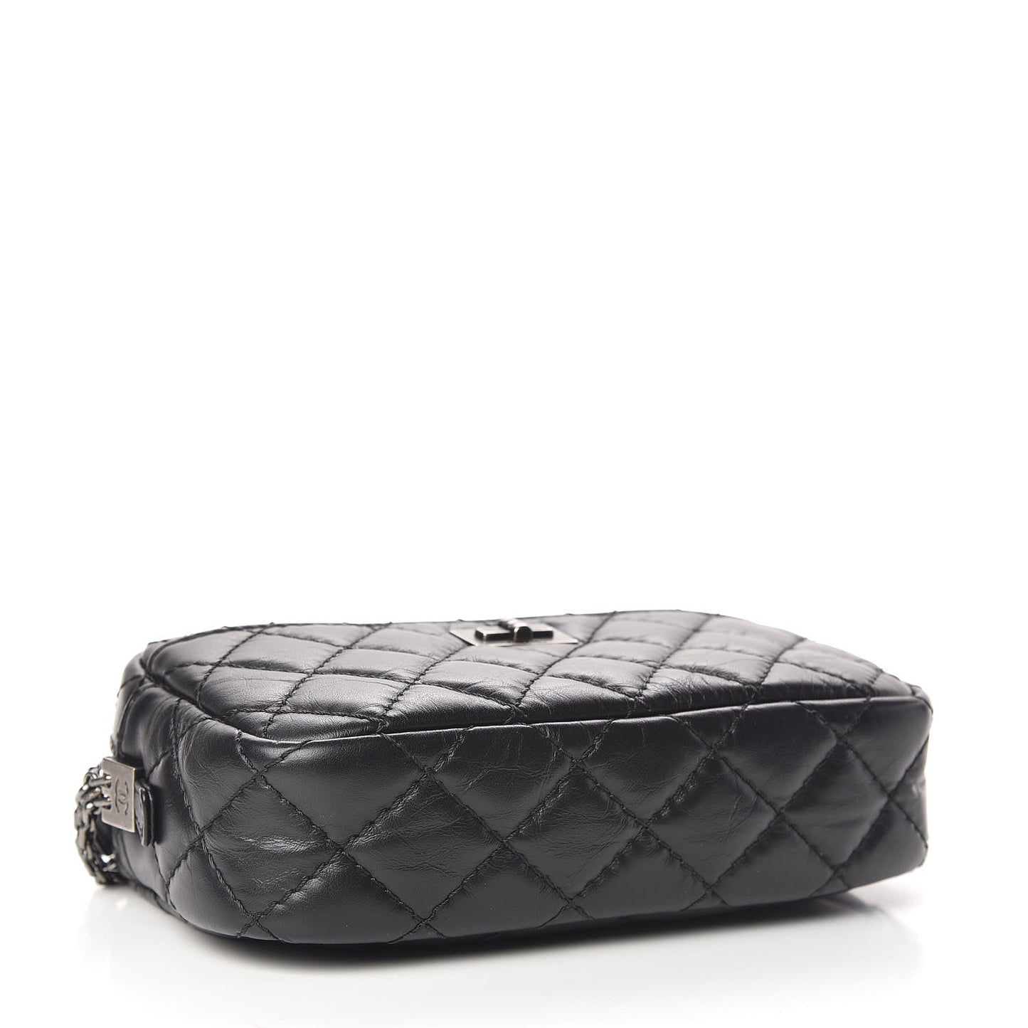Aged Calfskin Quilted Mini Reissue Camera Case Black