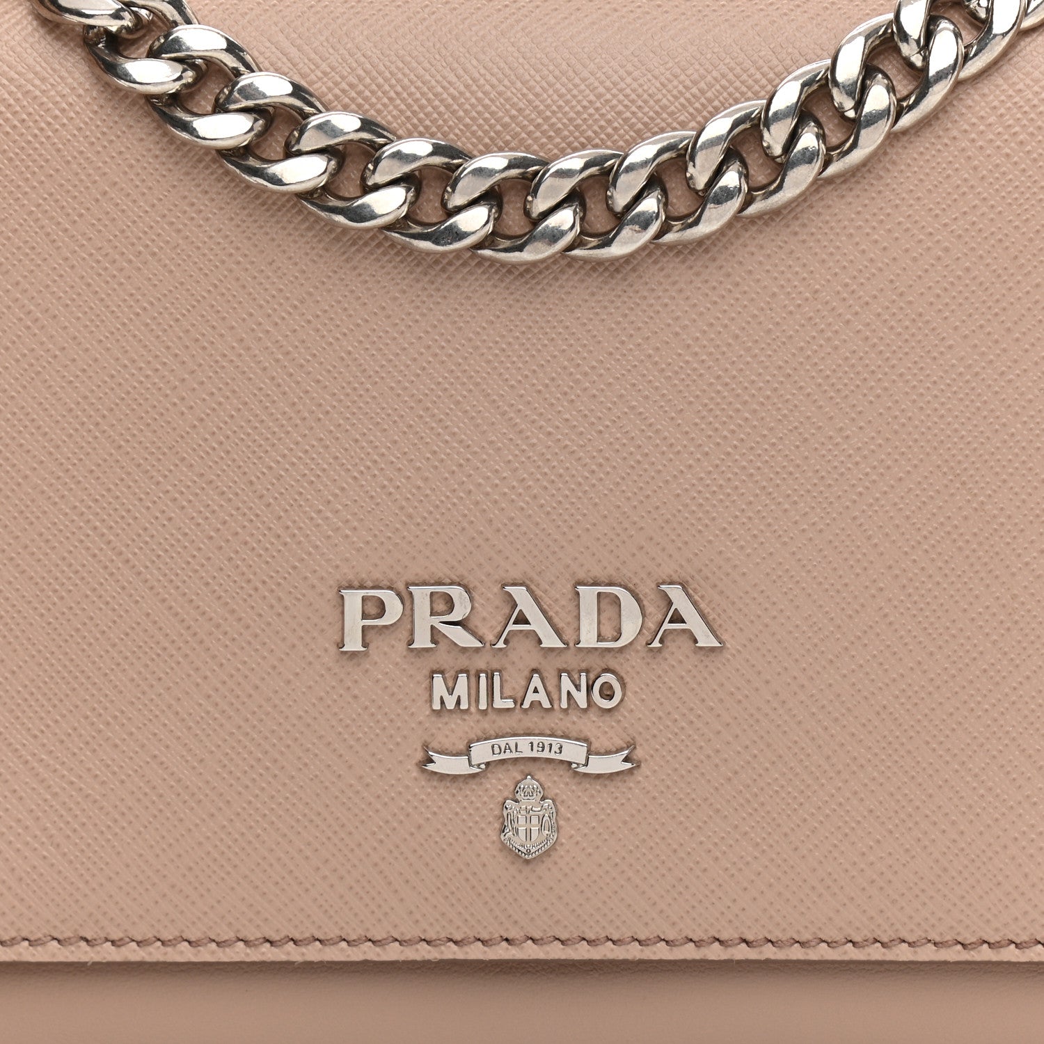 Prada Saffiano Soft Calfskin Chain Crossbody Bag Cipria 7 of 9