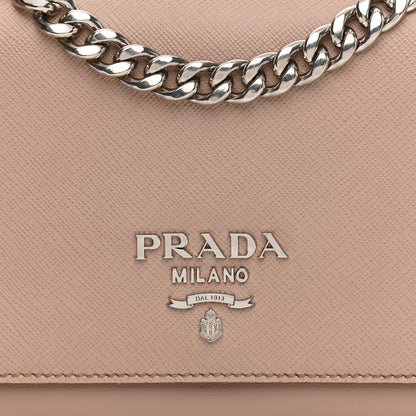Prada Saffiano Soft Calfskin Chain Crossbody Bag Cipria 7 of 9