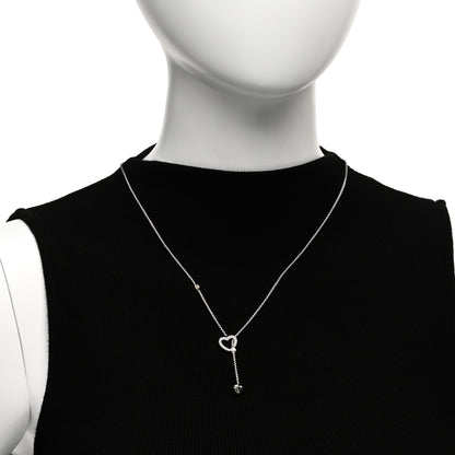 David Yurman Sterling Silver Diamond Cable Heart Y Necklace 2 of 5