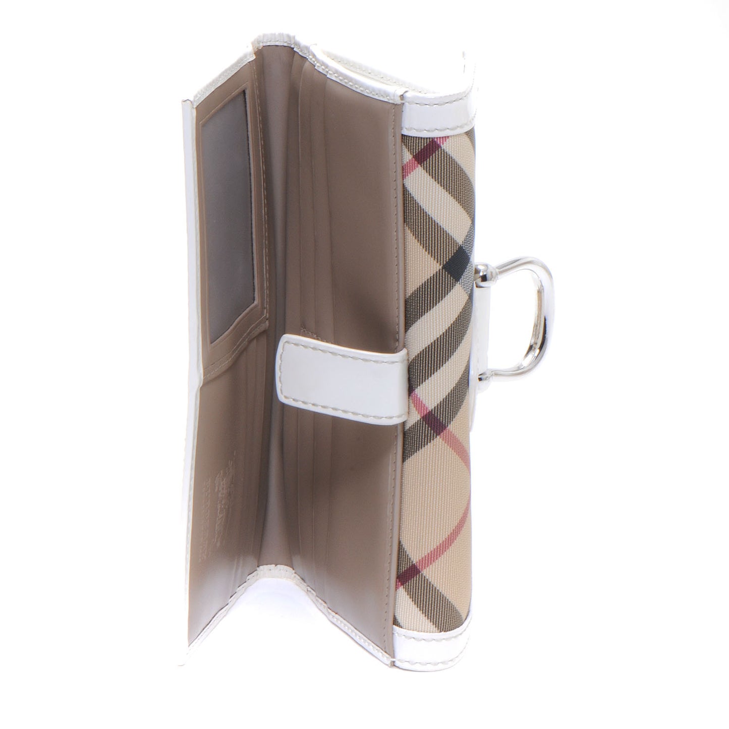 Leather Trim Nova Check Wallet White