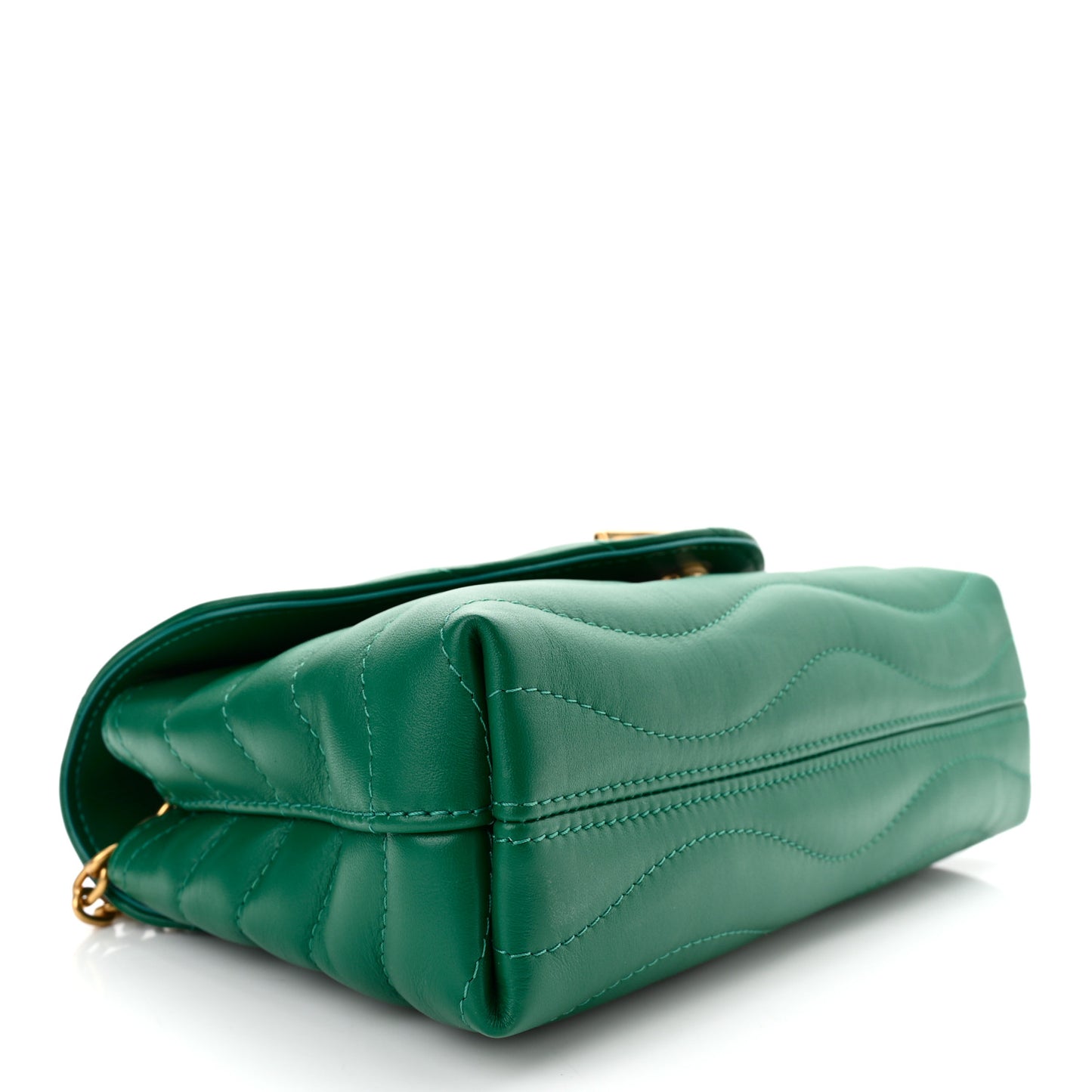 Calfskin New Wave Chain Bag MM NM Emerald