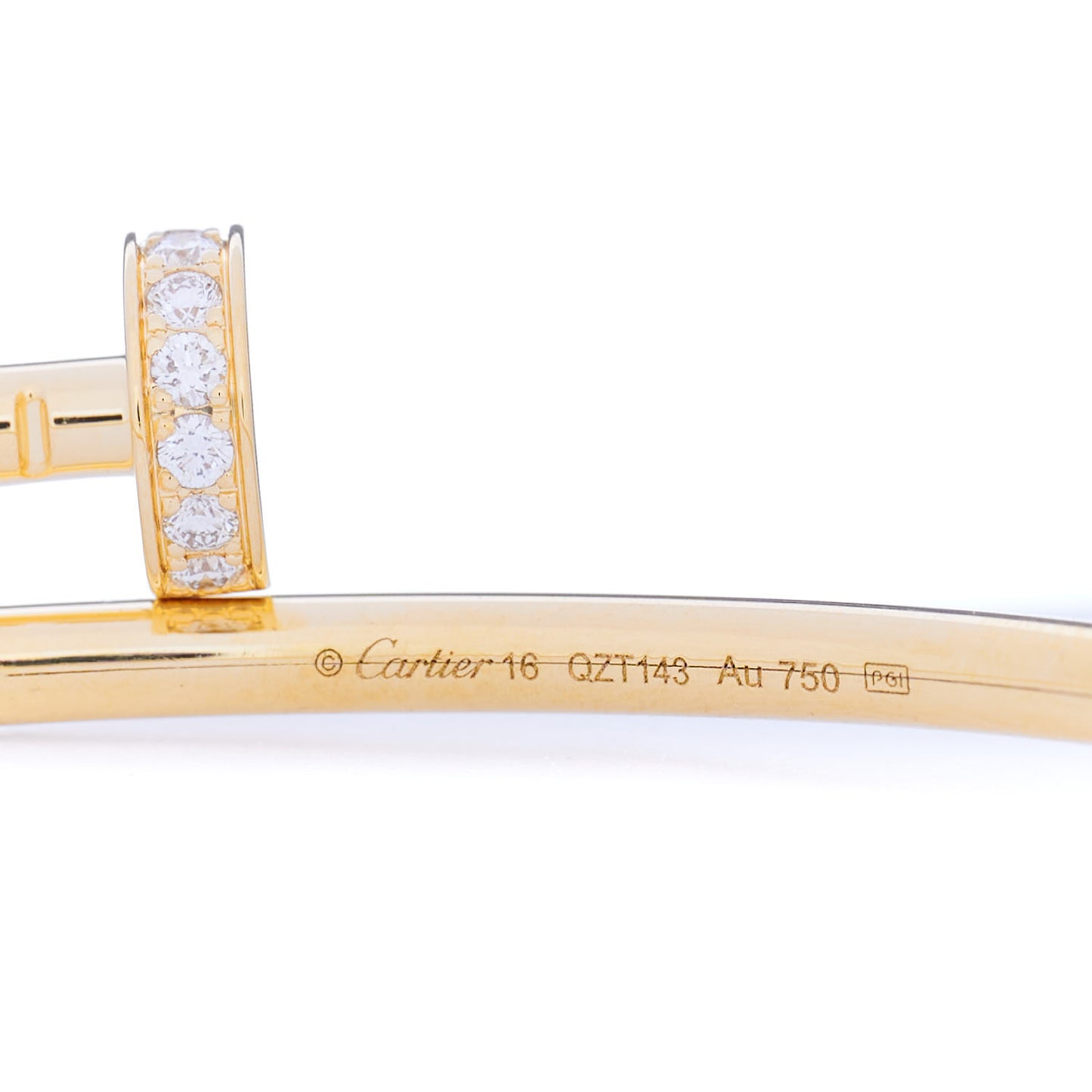 18K Yellow Gold Diamond Small Juste Un Clou Bracelet 16