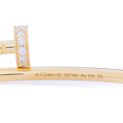 Cartier 18K Yellow Gold Diamond Small Juste Un Clou Bracelet 16 3 of 4