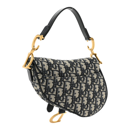 Christian Dior Oblique Mini Saddle Bag Blue 3 of 9