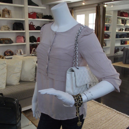 Chanel Caviar Quilted Medium Double Flap White 2 of 12
