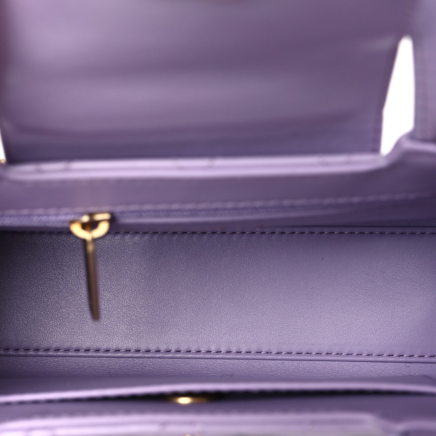 Chanel Shiny Aged Calfskin Quilted Nano Kelly Shopper Lilac 5 of 10