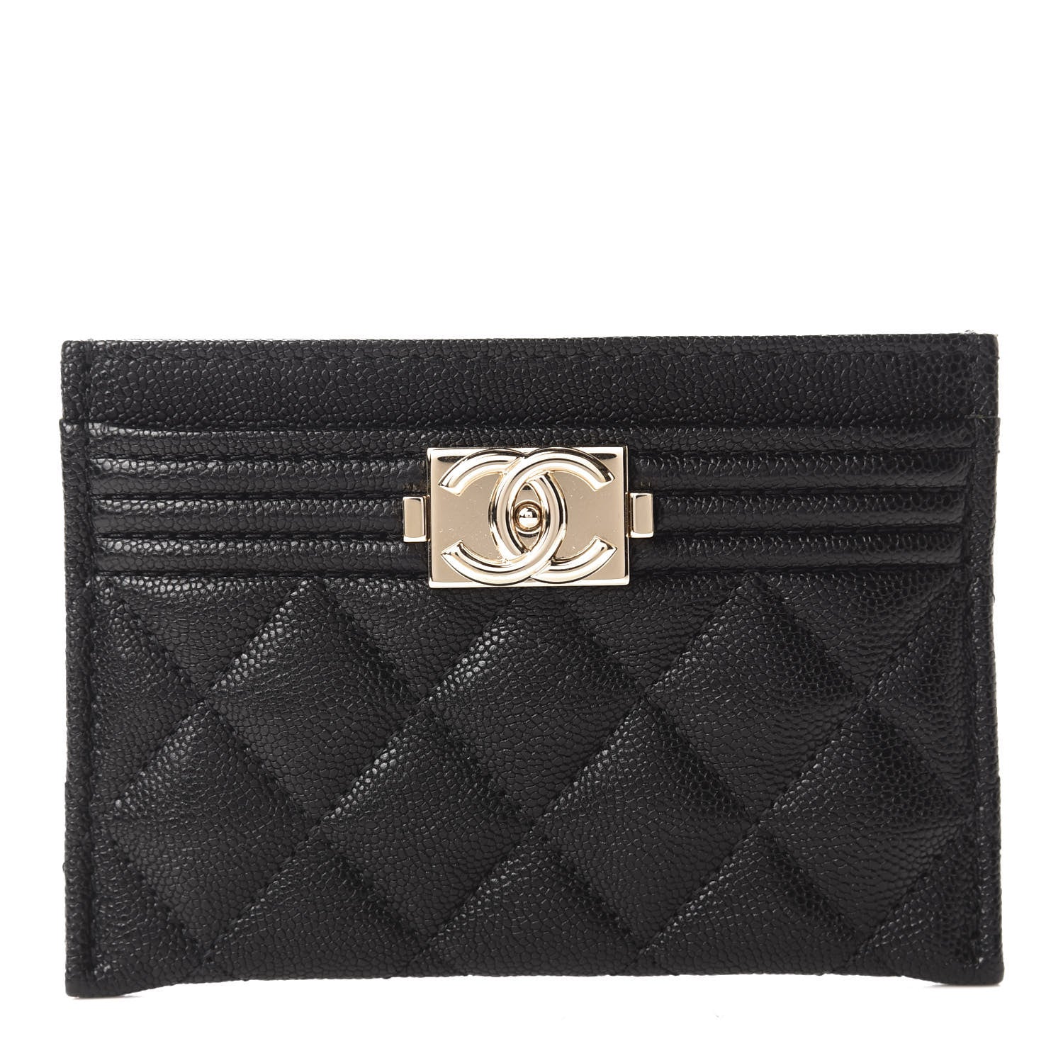 Chanel Caviar Quilted Boy Card Holder Black 1 of 9