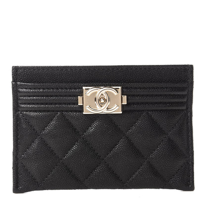 Chanel Caviar Quilted Boy Card Holder Black 1 of 9