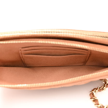 Chanel Lambskin Quilted Small Clutch With Chain Dark Beige 7 of 16