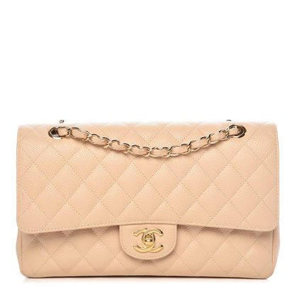 Chanel Caviar Quilted Medium Double Flap Beige Clair 1 of 13