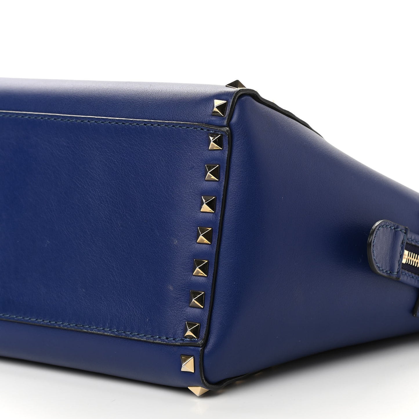 Vitello Small Rockstud Double Handle Tote Blue China