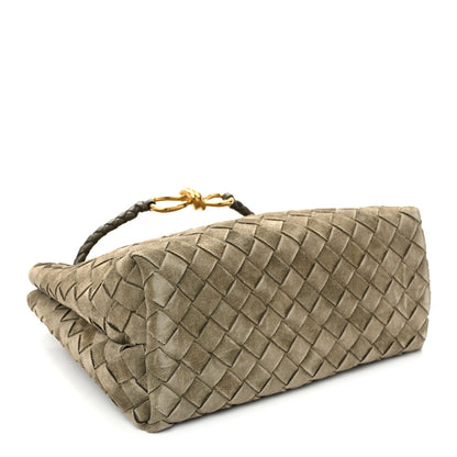 Bottega Veneta Suede Intrecciato Small Andiamo Shoulder Bag Cypress 4 of 9