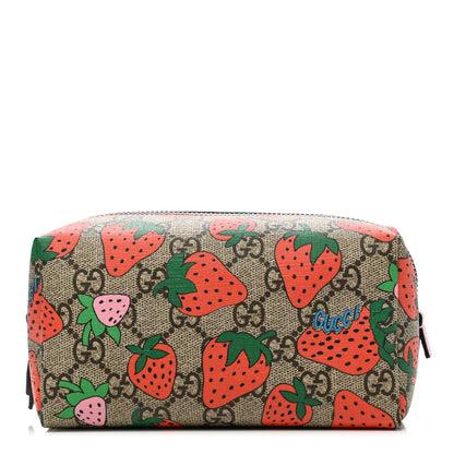 Gucci GG Supreme Monogram Strawberry Cosmetic Case 1 of 8