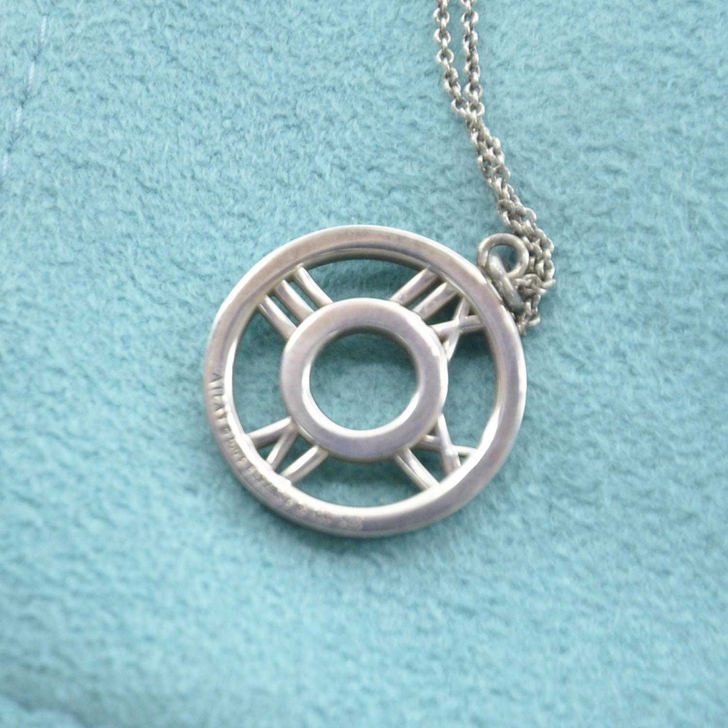 Tiffany Sterling Silver Atlas Pendant Necklace 6 of 6