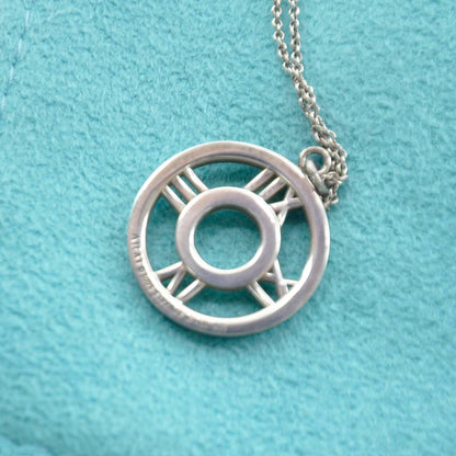 Tiffany Sterling Silver Atlas Pendant Necklace 6 of 6