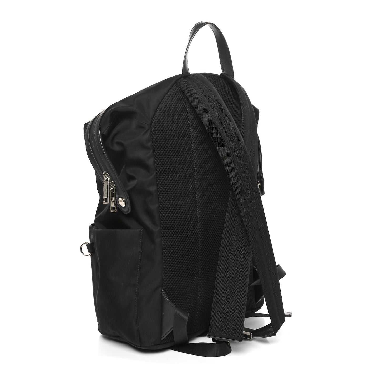Nylon Vitello Century Logo Backpack Black