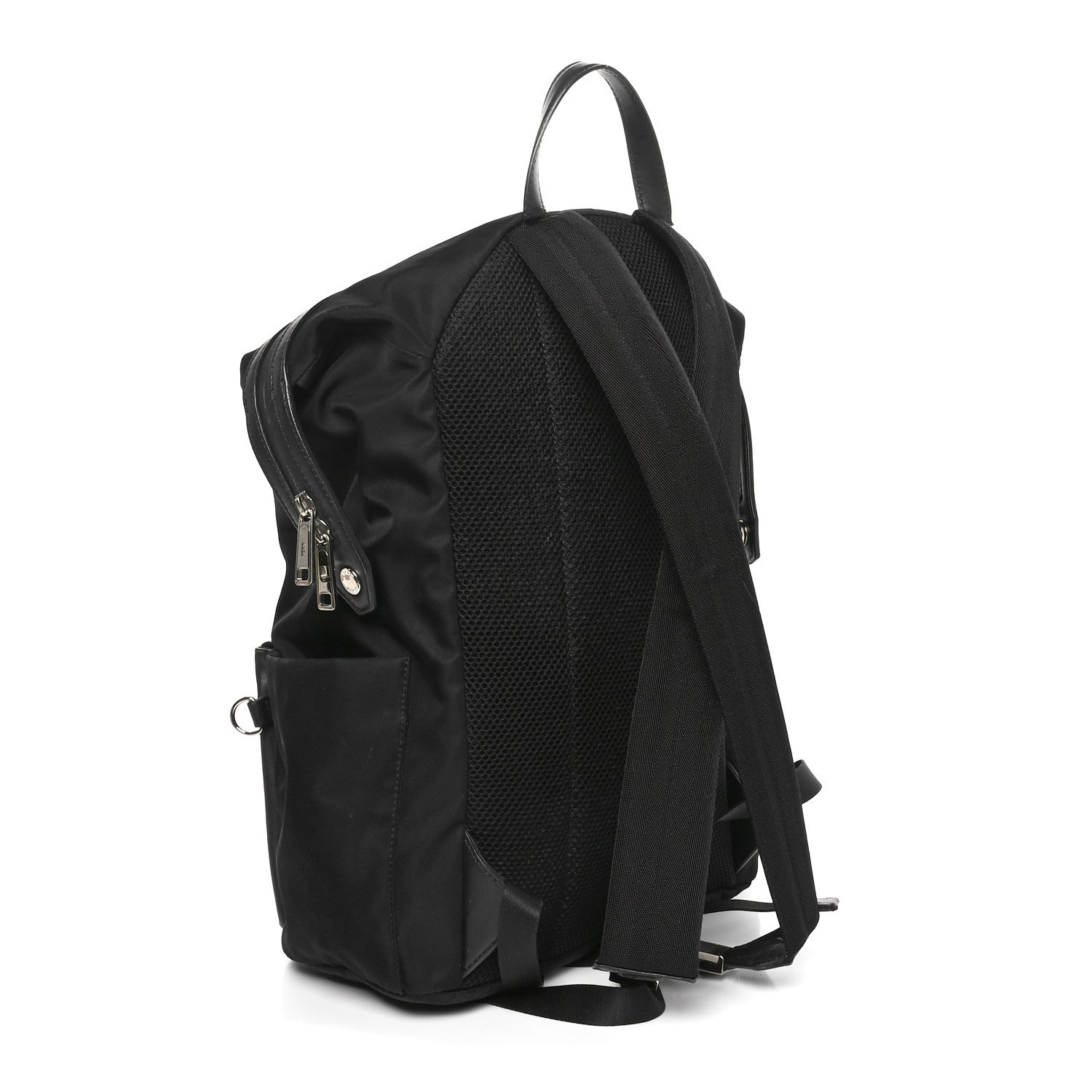 Fendi Nylon Vitello Century Logo Backpack Black 2 of 11