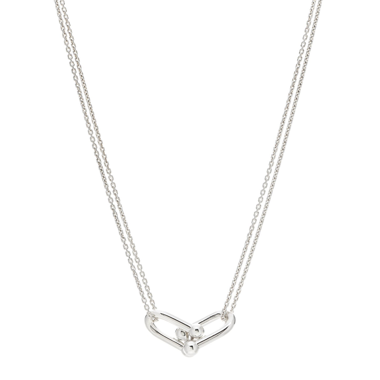 Sterling Silver Double HardWear Link Pendant Necklace