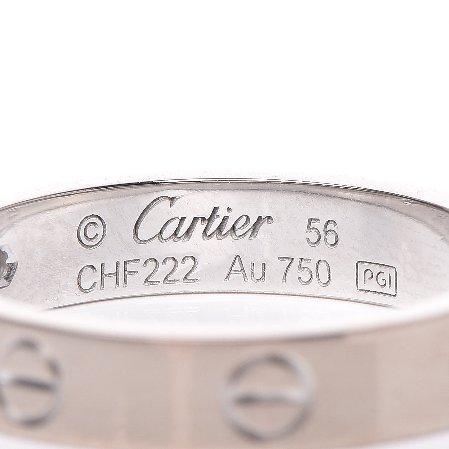 Cartier 18K White Gold Diamond 3.5mm LOVE Wedding Band Ring 56 7.25 4 of 6
