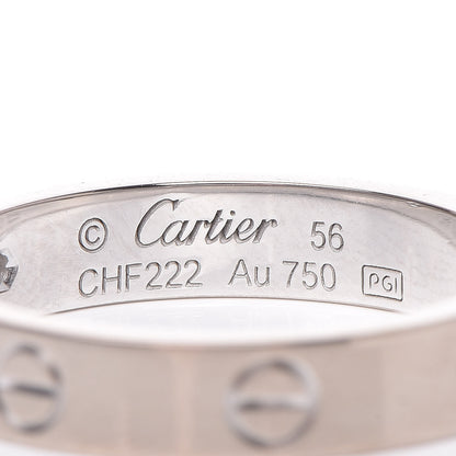 Cartier 18K White Gold Diamond 3.5mm LOVE Wedding Band Ring 56 7.25 4 of 6