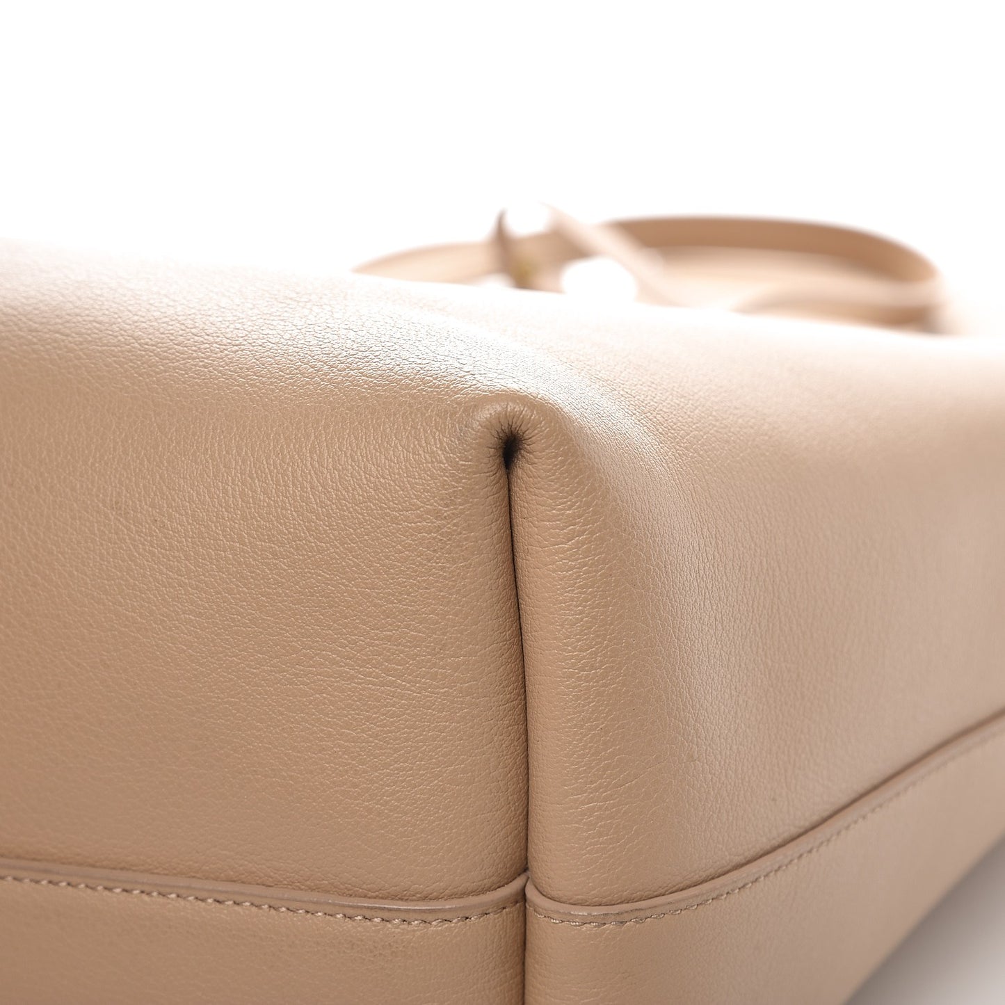 Calfskin Large Shopping Tote Dark Beige