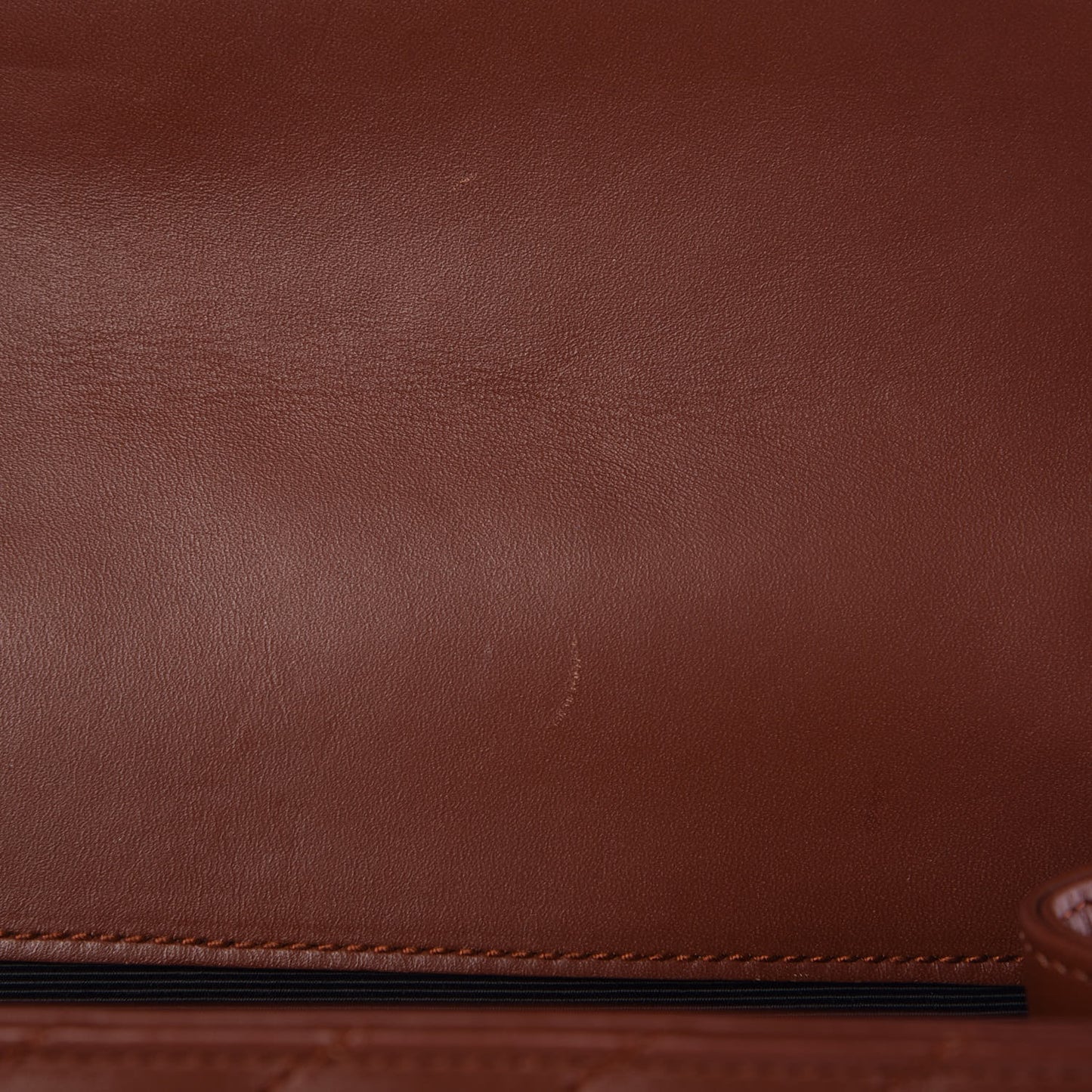 Smooth Calfskin Matelasse Chevron Large Monogram Satchel Brown