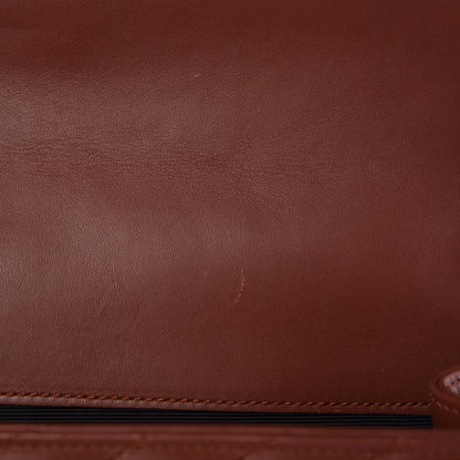 Saint Laurent Smooth Calfskin Matelasse Chevron Large Monogram Satchel Brown 10 of 17