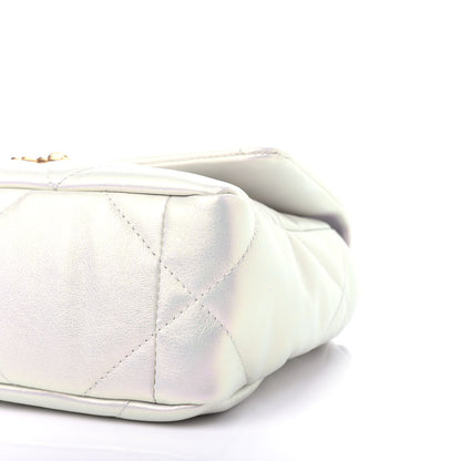 Chanel Iridescent Calfskin Quilted Medium Chanel 19 Flap White 9 of 11