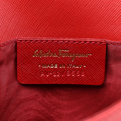 Salvatore Ferragamo Hammered Calfskin Mini Miss Vara Bow Chain Bag Red 5 of 7