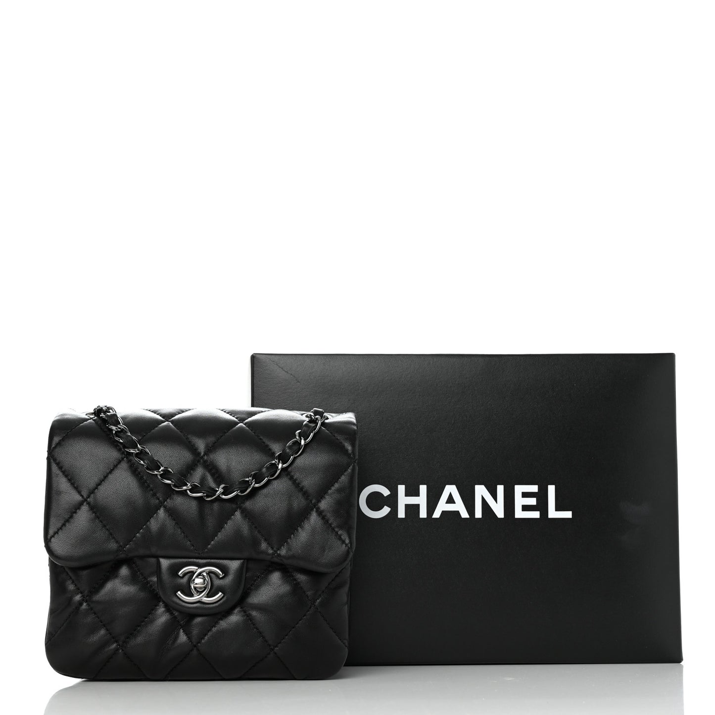 Lambskin Quilted Mini Chanel 3 Flap Black