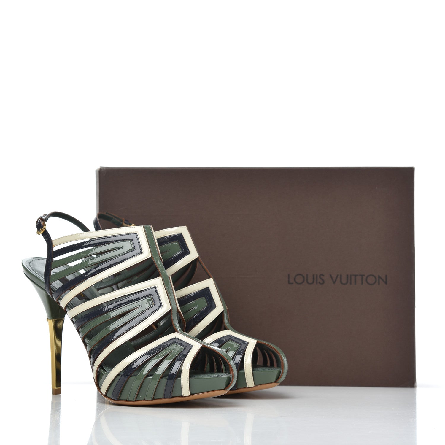 Louis Vuitton Patent Marbella Pumps 37.5 Green 16 of 16