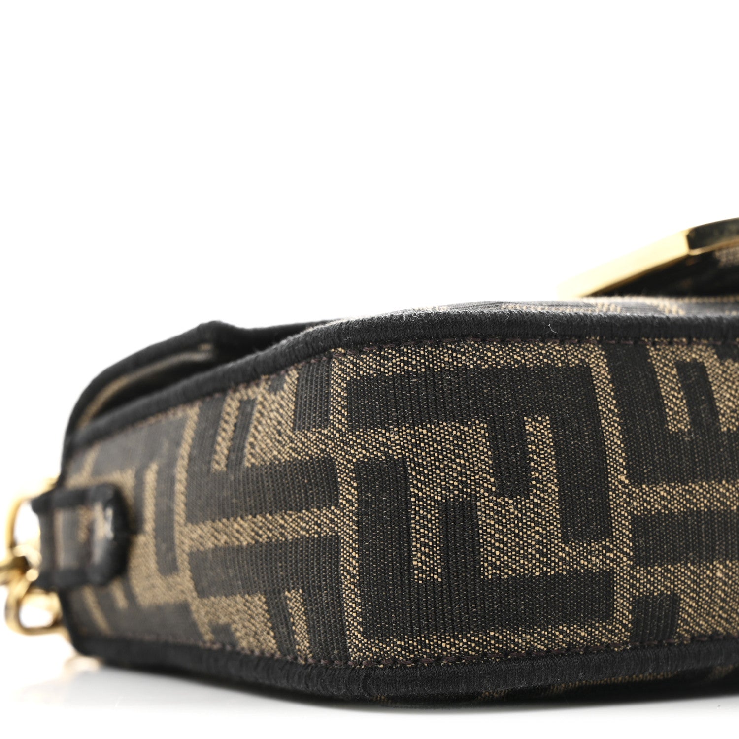 Fendi Fabric Jacquard FF 1974 Mini Baguette Tobacco Moro Black 9 of 11