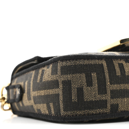Fendi Fabric Jacquard FF 1974 Mini Baguette Tobacco Moro Black 9 of 11