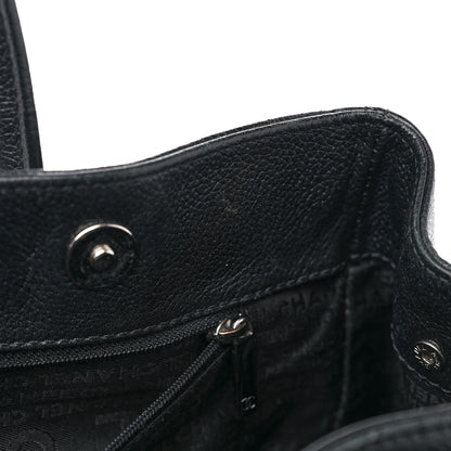Chanel Calfskin Mademoiselle Lock Cerf Executive Shopper Tote Black 19 of 22