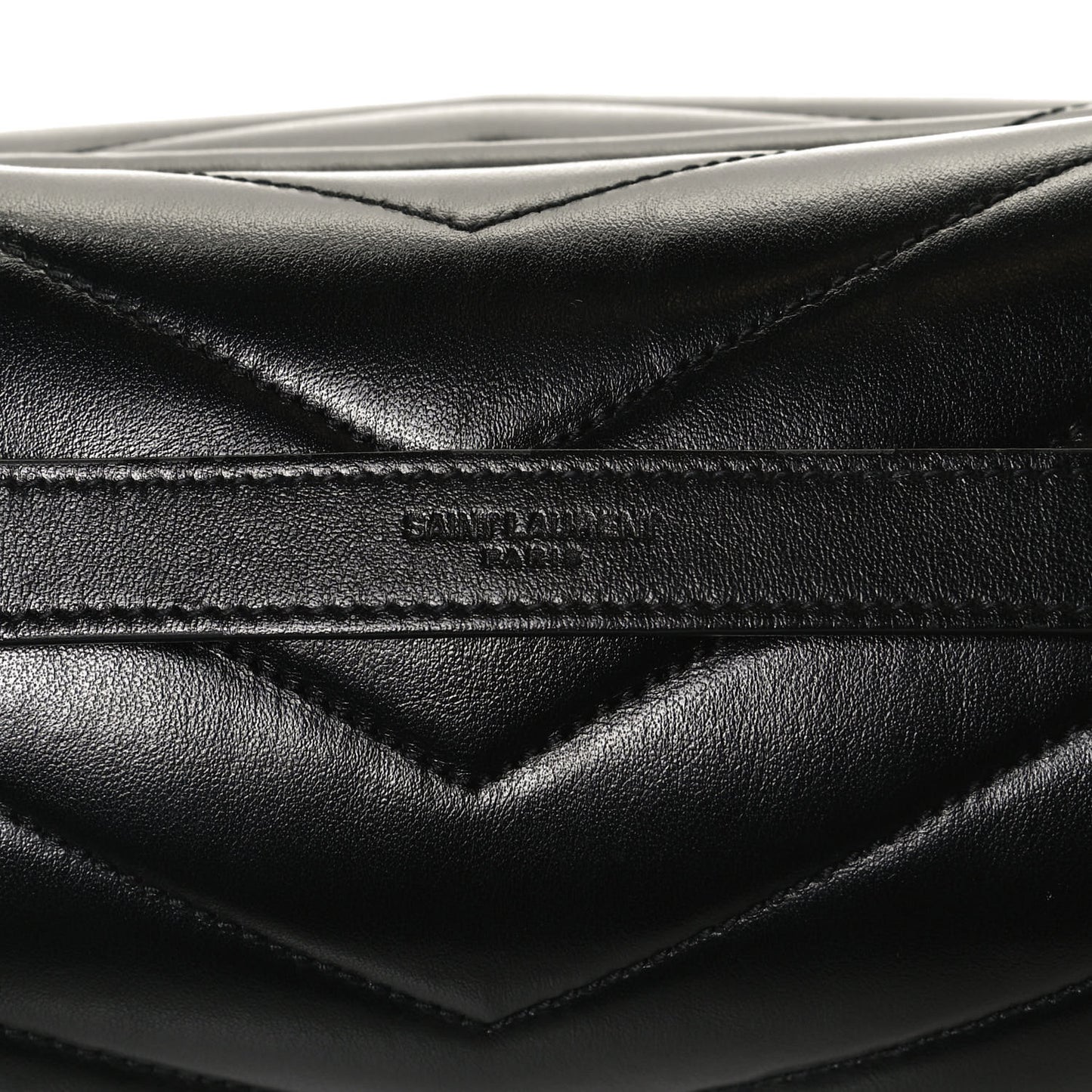 Calfskin Y Quilted Monogram Medium Loulou Chain Satchel Black