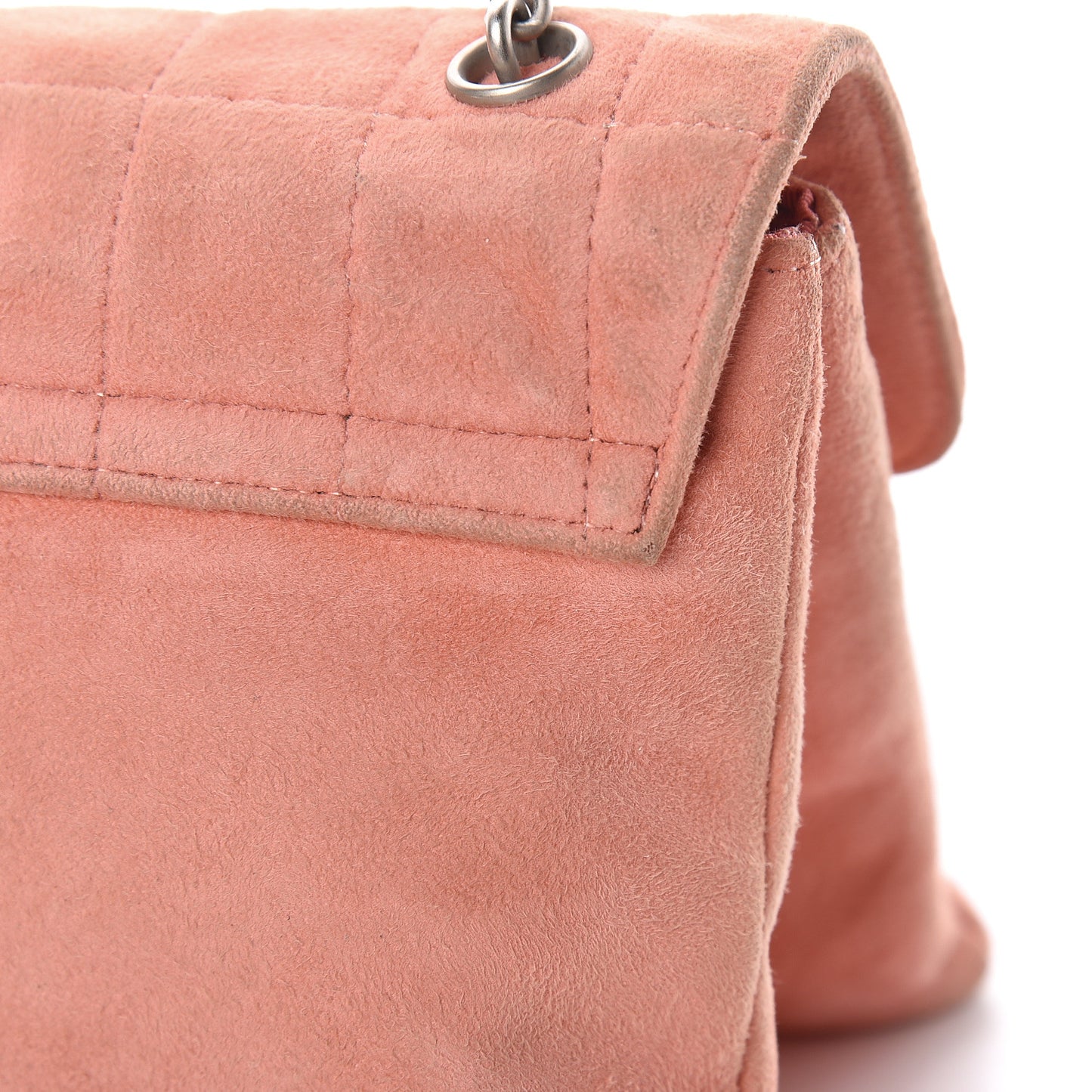 Suede Chocolate Bar Mademoiselle Flap Pink