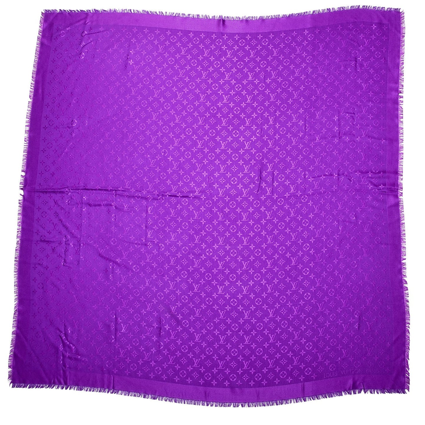 Wool Silk Monogram Shawl Amethyste