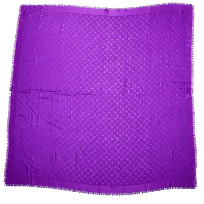 Louis Vuitton Wool Silk Monogram Shawl Amethyste 1 of 4