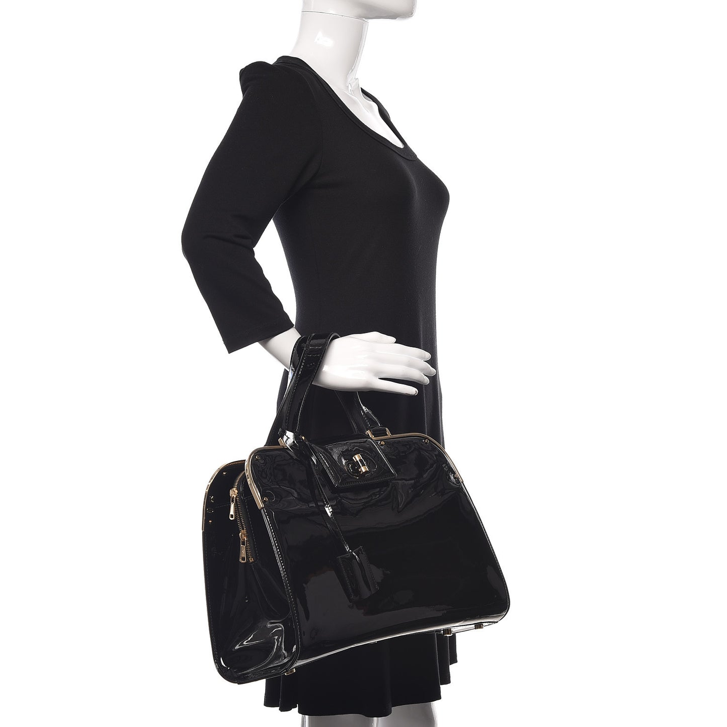 Patent Calfskin Large Uptown Black