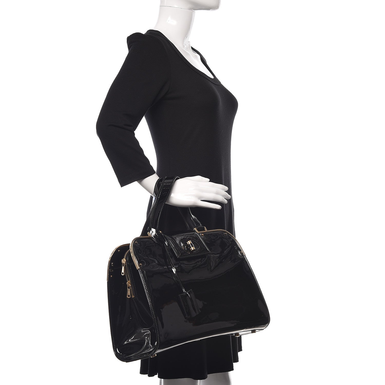 Saint Laurent Patent Calfskin Large Uptown Black 2 of 10