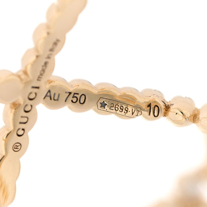 Gucci 18K Yellow Gold Diamond Running G Cross Ring 50 5.25 5 of 5