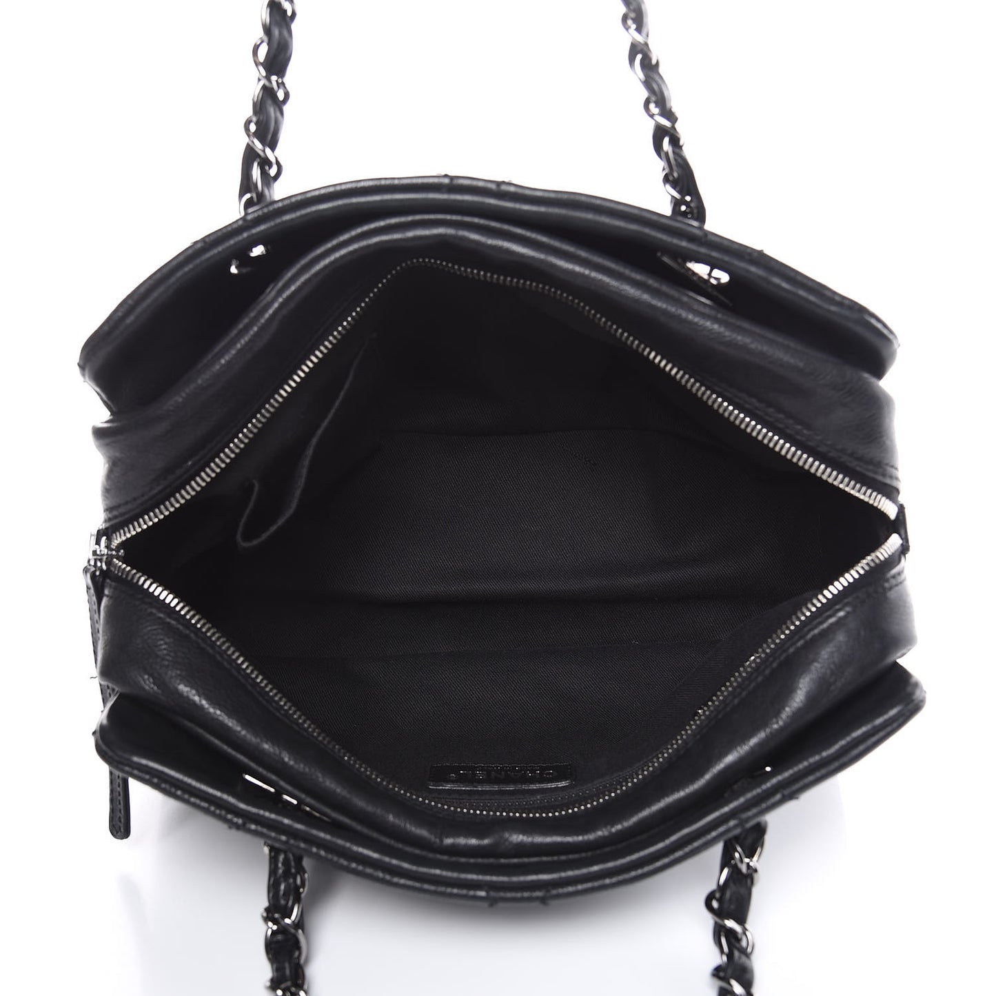 Calfskin Small Diamond Stitch Tote Black