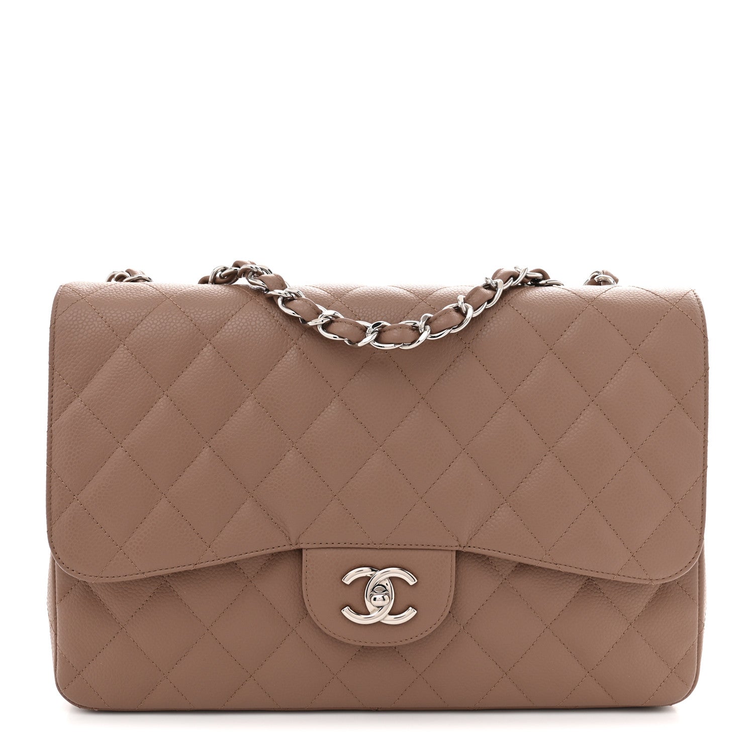 Chanel Caviar Quilted Jumbo Single Flap Brown 1 of 10