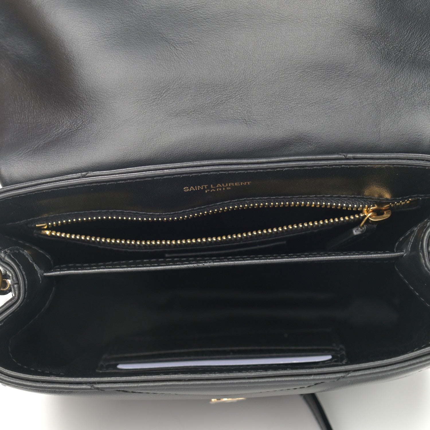 Saint Laurent Calfskin Y Quilted Monogram Toy Loulou Crossbody Bag Black 5 of 11