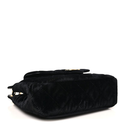Chanel Velvet Quilted Small Wavy CC Hobo Black 4 of 12