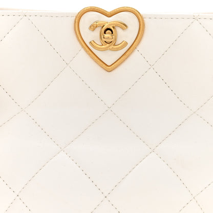 Chanel Lambskin Plexiglass Quilted Coco Love Bucket Bag White 8 of 11