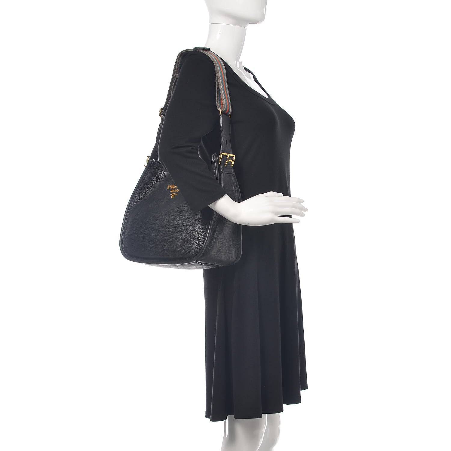 Prada Vitello Daino Hobo Black 2 of 11